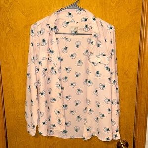 LOFT light pink floral blouse size SP